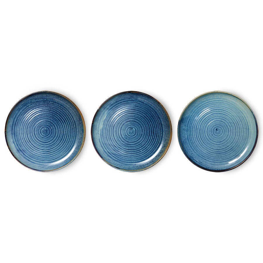 HKliving Teller RUSTIC BLUE Chef Ceramics blau | Ø26x3cm - Sir Henrys