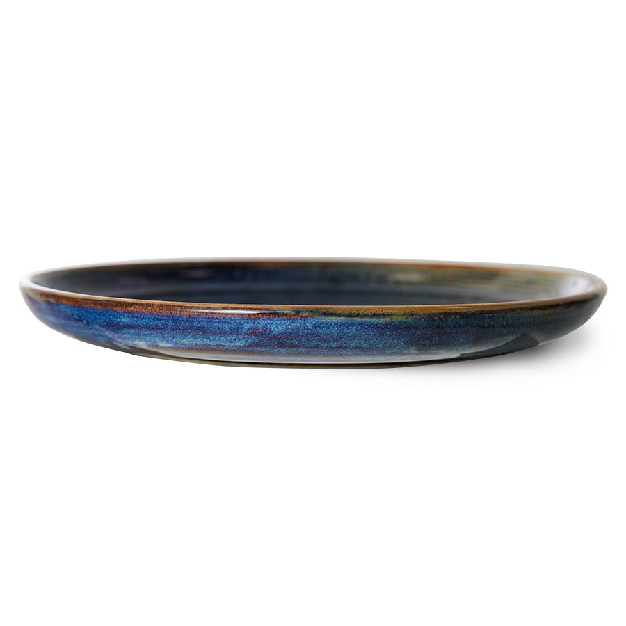 HKliving Teller RUSTIC BLUE Chef Ceramics blau | Ø26x3cm - Sir Henrys