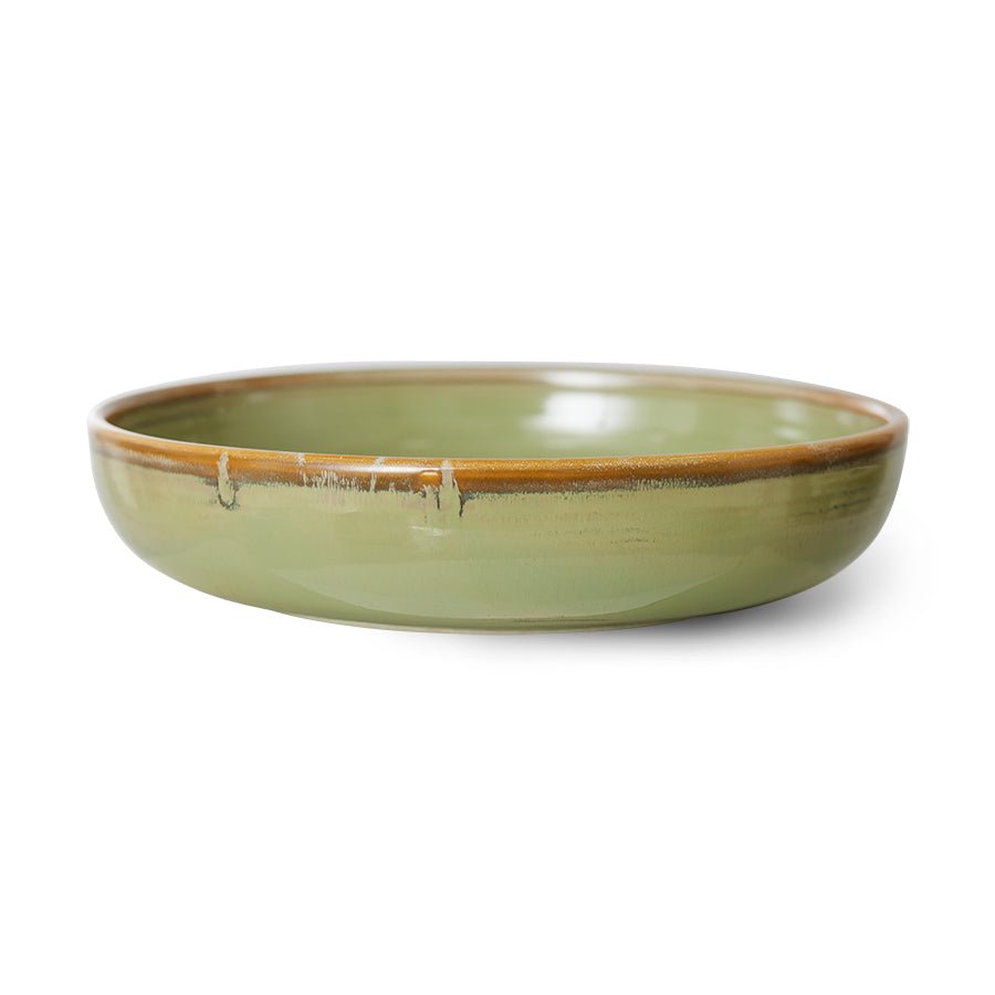 HKliving Teller tief L MOSS GREEN Chef Ceramics hellgrün | Ø21,5x4,8cm - Sir Henrys
