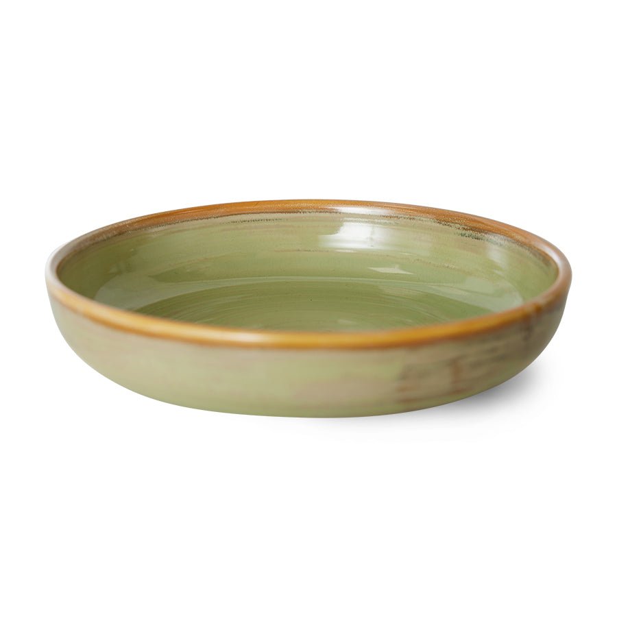 HKliving Teller tief L MOSS GREEN Chef Ceramics hellgrün | Ø21,5x4,8cm - Sir Henrys