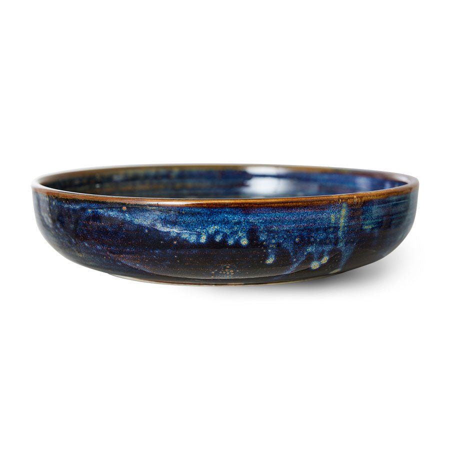 HKliving Teller tief L RUSTIC BLUE Chef Ceramics blau | Ø21,5x4,8cm - Sir Henrys