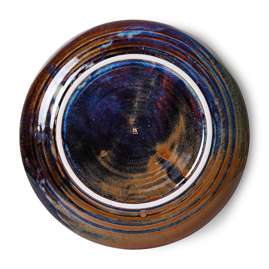 HKliving Teller tief L RUSTIC BLUE Chef Ceramics blau | Ø21,5x4,8cm - Sir Henrys