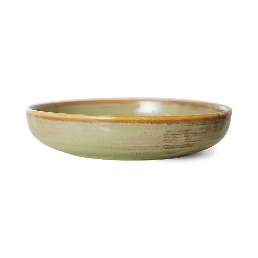 HKliving Teller tief M MOSS GREEN Chef Ceramics hellgrün | Ø19,3x4,3cm - Sir Henrys