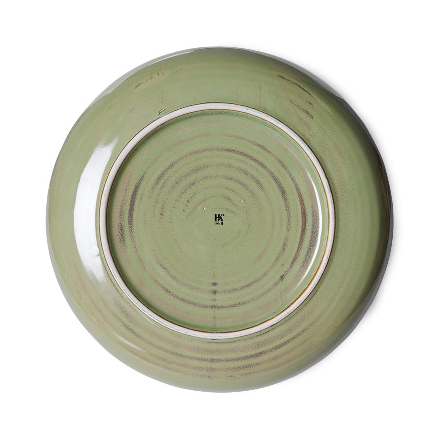 HKliving Teller tief M MOSS GREEN Chef Ceramics hellgrün | Ø19,3x4,3cm - Sir Henrys