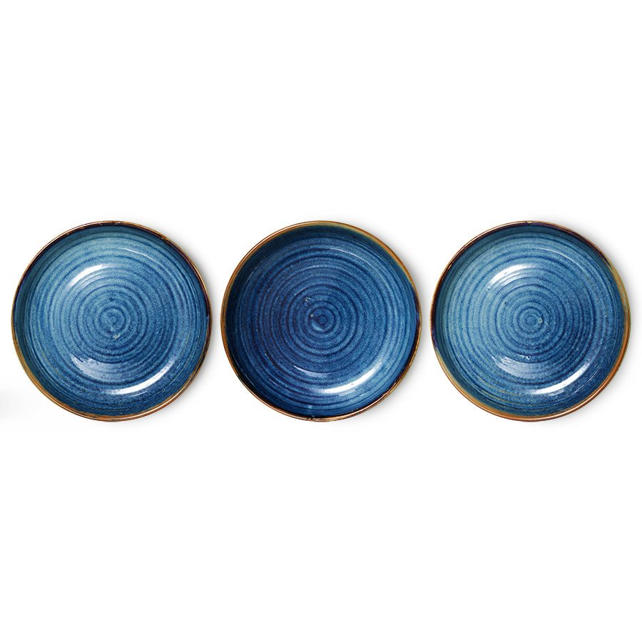 HKliving Teller tief M RUSTIC BLUE Chef Ceramics blau | Ø19,3x4,3cm - Sir Henrys