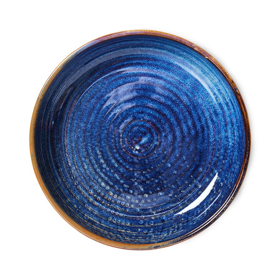 HKliving Teller tief M RUSTIC BLUE Chef Ceramics blau | Ø19,3x4,3cm - Sir Henrys