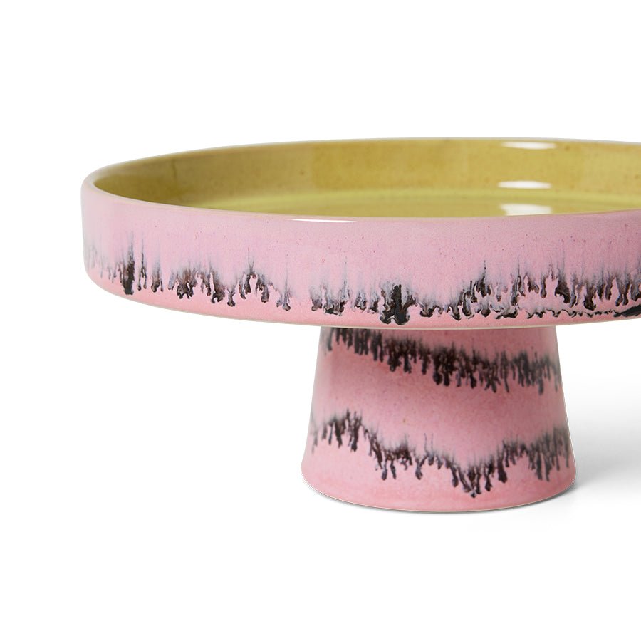 HKliving Tortenplatte BUBBLE 70s Ceramics pink | Ø21x9,5cm - Sir Henrys