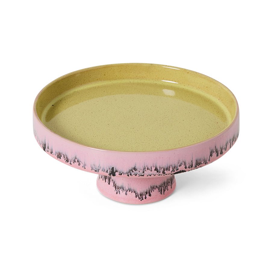 HKliving Tortenplatte BUBBLE 70s Ceramics pink | Ø21x9,5cm - Sir Henrys