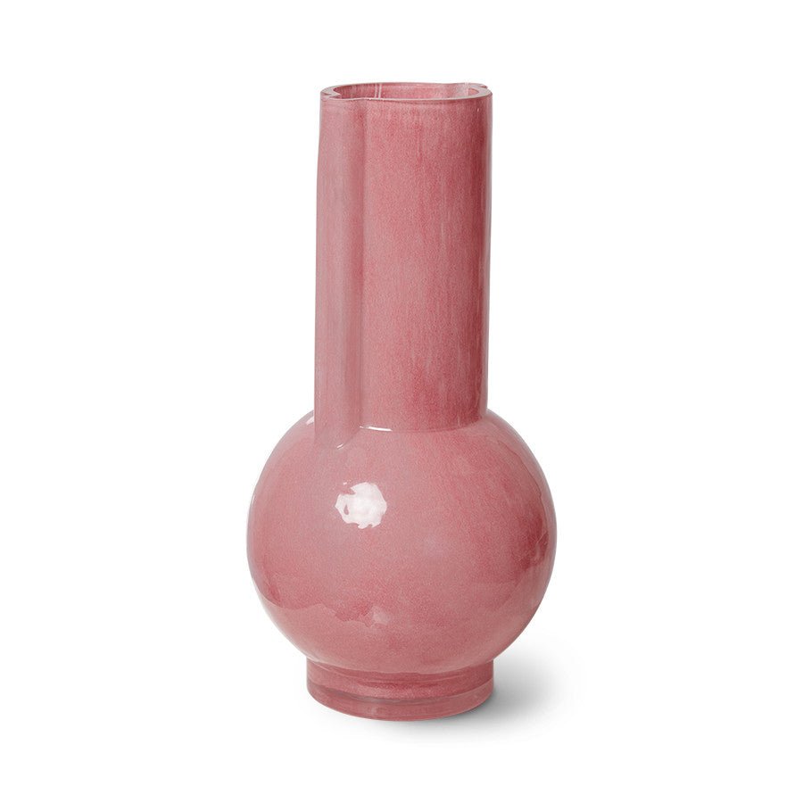 HKliving Vase FLAMINGO PINK Glas Ø13x25cm - Sir Henrys