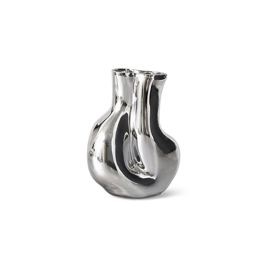 HKliving Vase GLEAM chrome silber | 17x10,3x22cm - Sir Henrys