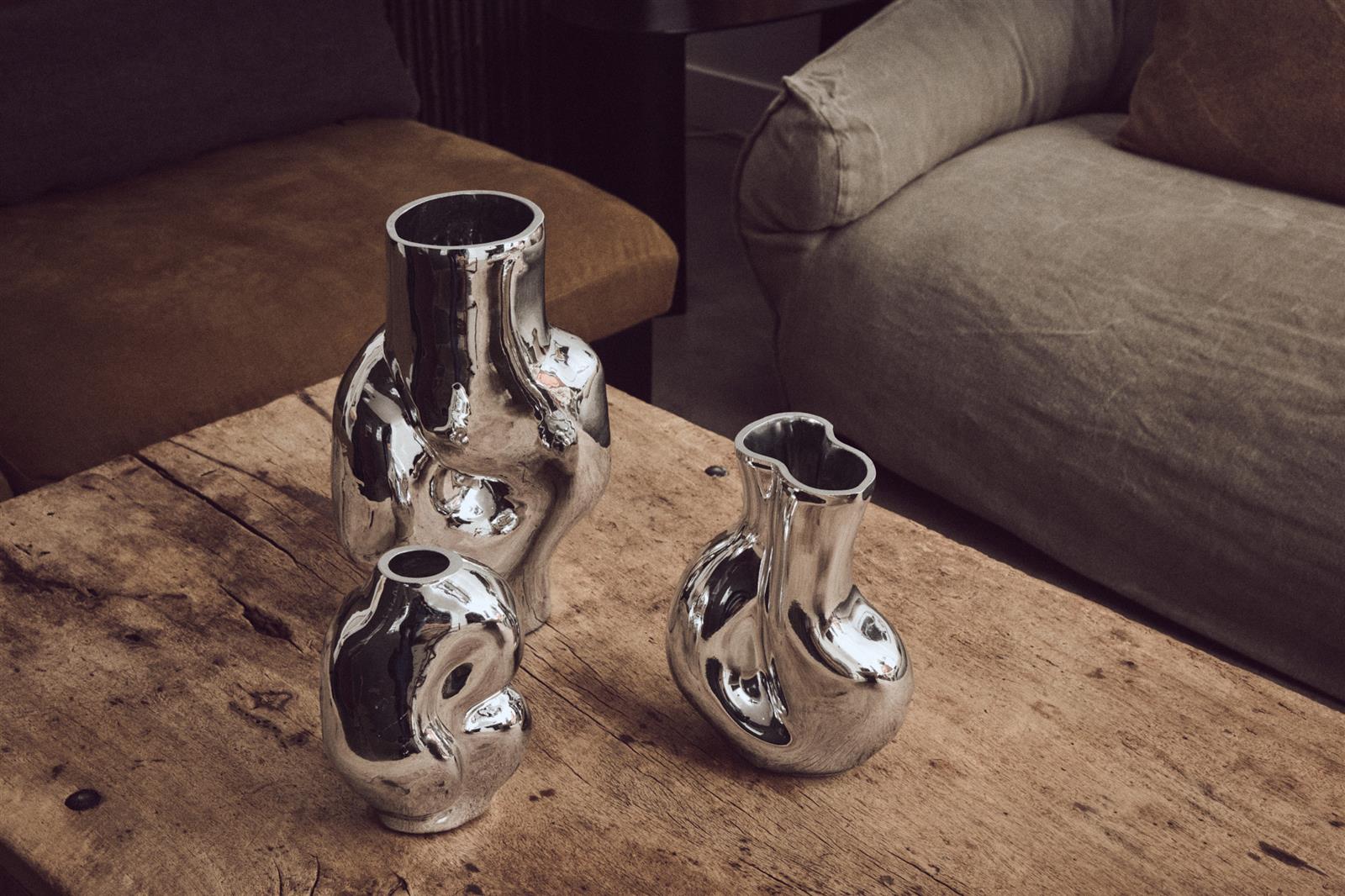 HKliving Vase GLEAM chrome silber | 17x10,3x22cm - Sir Henrys