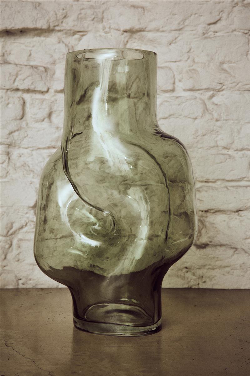 HKliving Vase GLEAM HIGH olive grün | 20x15x32cm - Sir Henrys