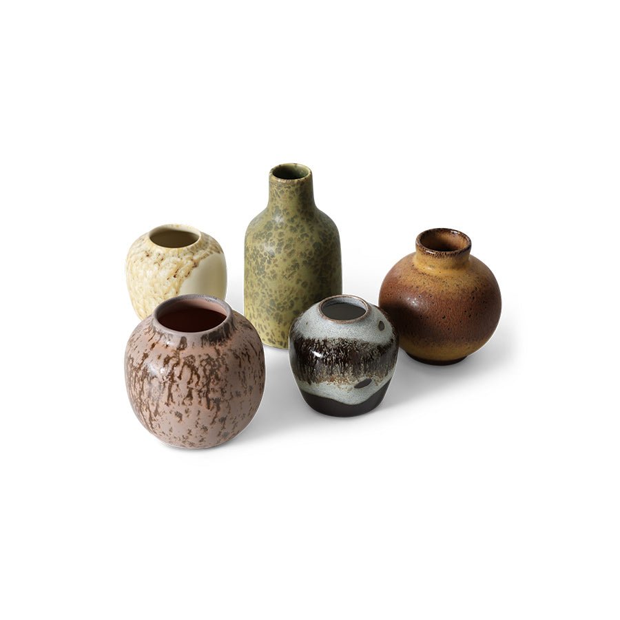 HKliving Vase PURSUIT 70s bunt 5er Set - Sir Henrys