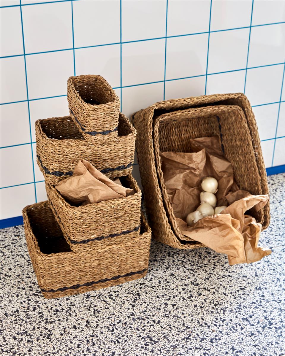 House Doctor Aufbewahrungskörbe SQUARES Natur | 44x38x22cm - Sir Henrys