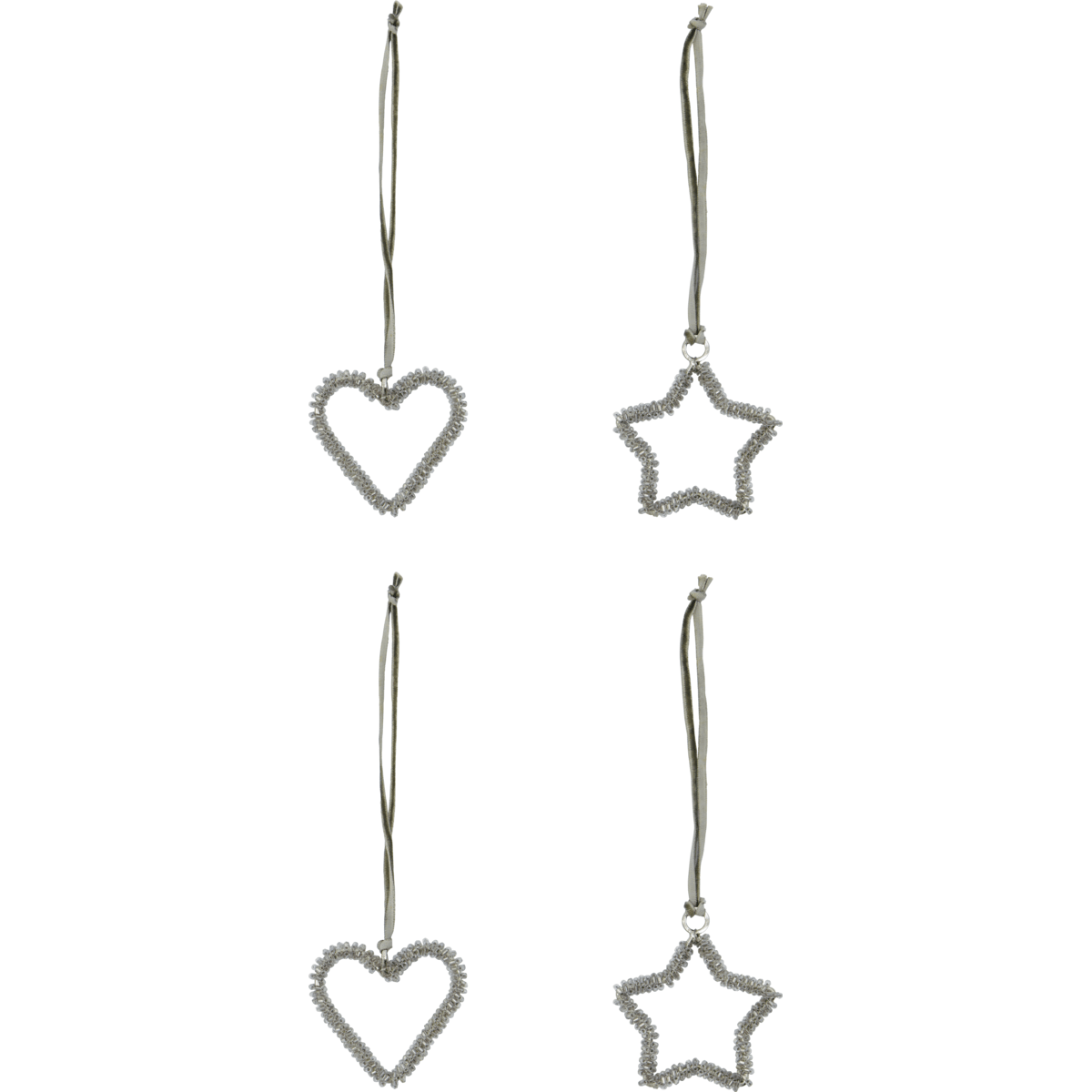 House Doctor Ornament CONNECT silber 4er Set | 5,5x5,5cm - Sir Henrys