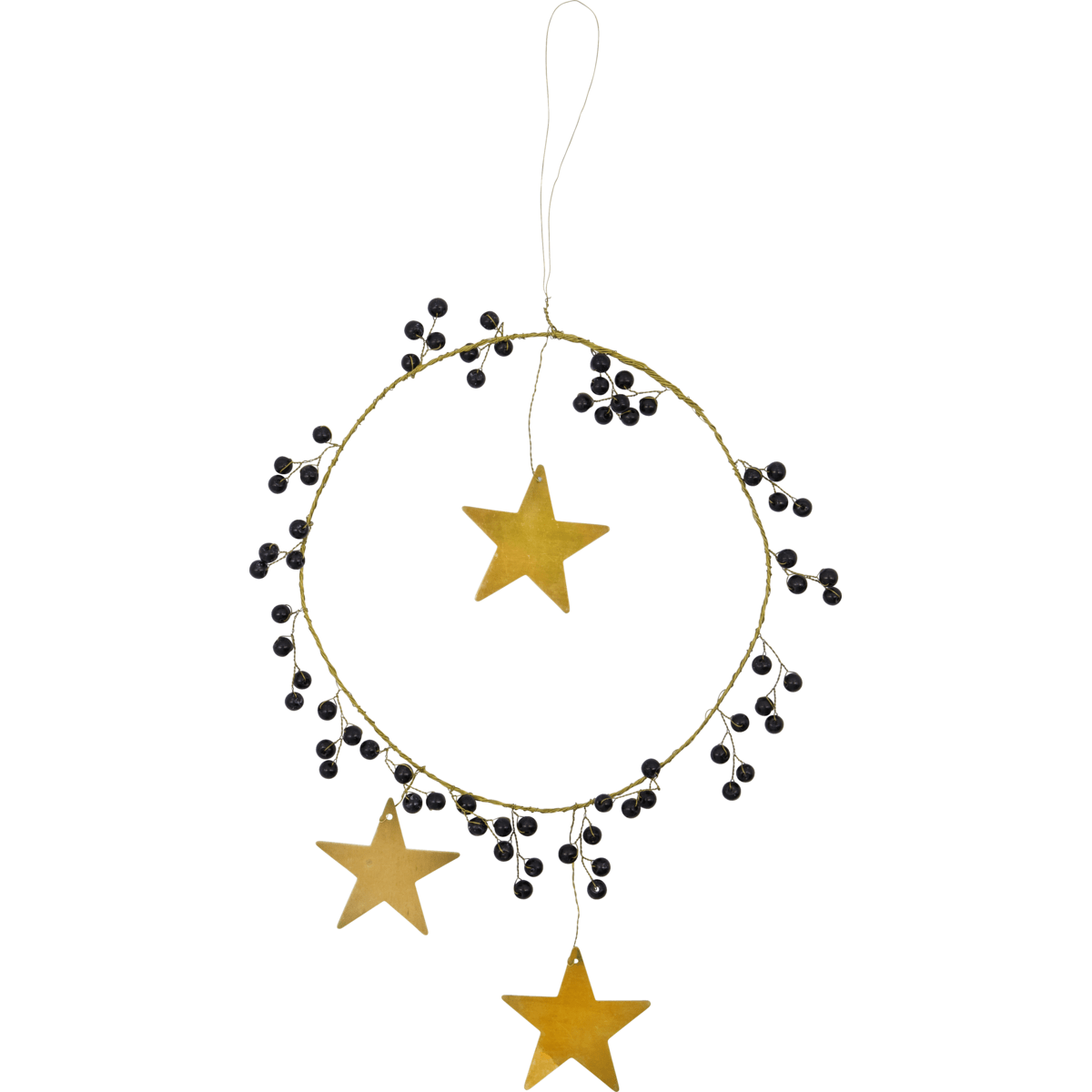 House Doctor Ornament Ring STAR schwarz,messing | Ø 15cm - Sir Henrys