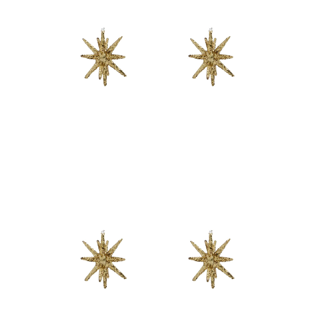 House Doctor Ornamente 4er Set SPIKE KLEIN braun glitzer | Ø 7,5 cm
