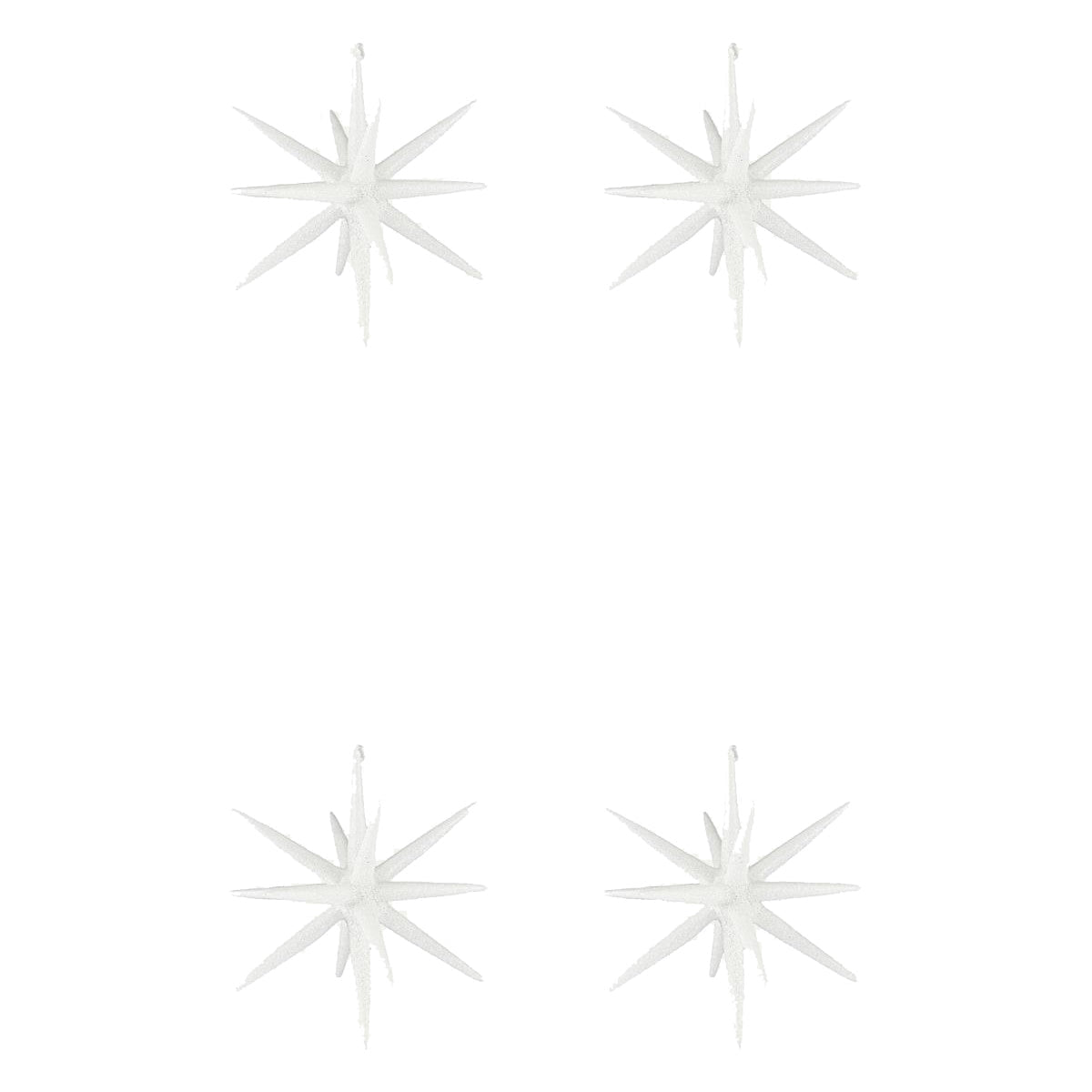 House Doctor Ornamente 4er Set SPIKE weiß glitzer | Ø 12 cm - Sir Henrys