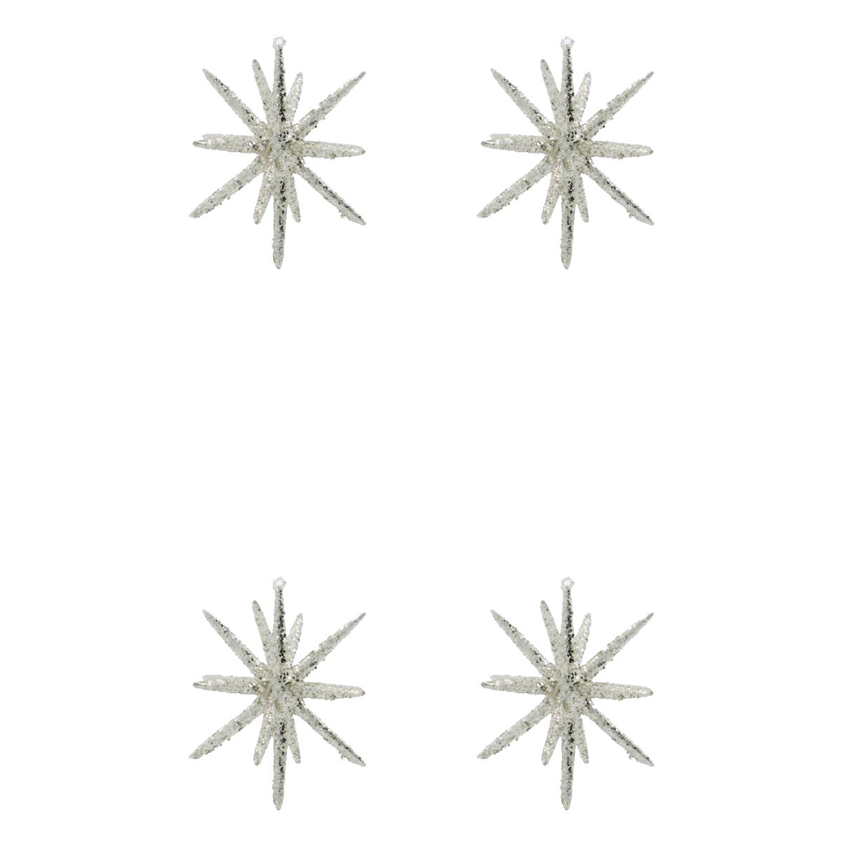 House Doctor Ornamente SPIKE 4er Set silber glitzer | Ø 12 cm - Sir Henrys