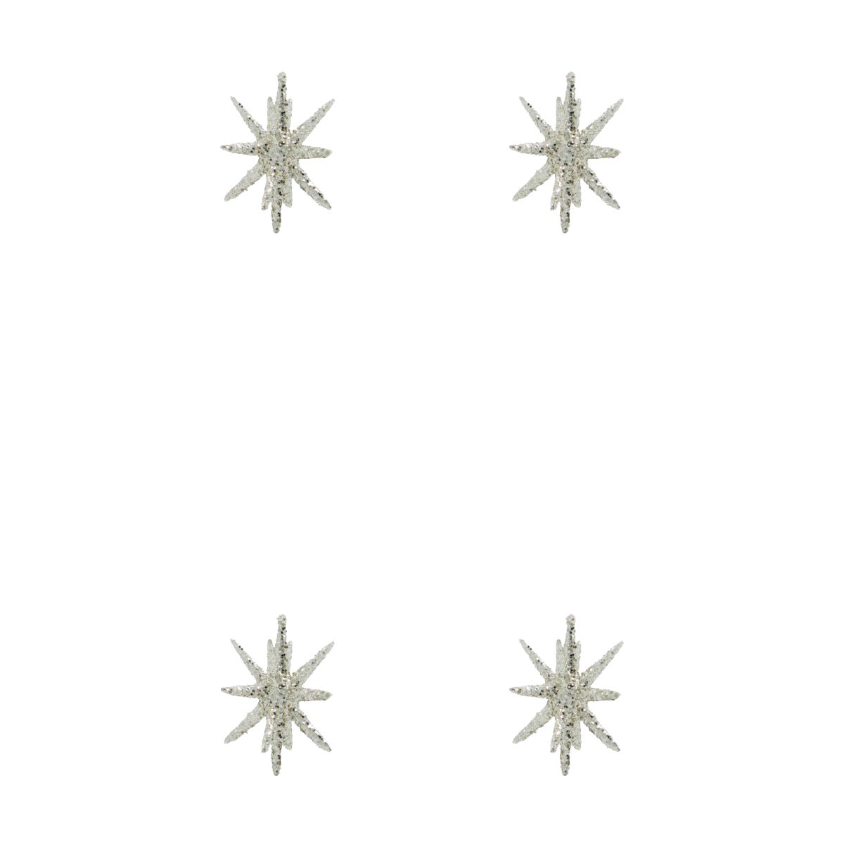 House Doctor Ornamente SPIKE 4er Set silber klein glitzer | Ø 7,5 cm - Sir Henrys