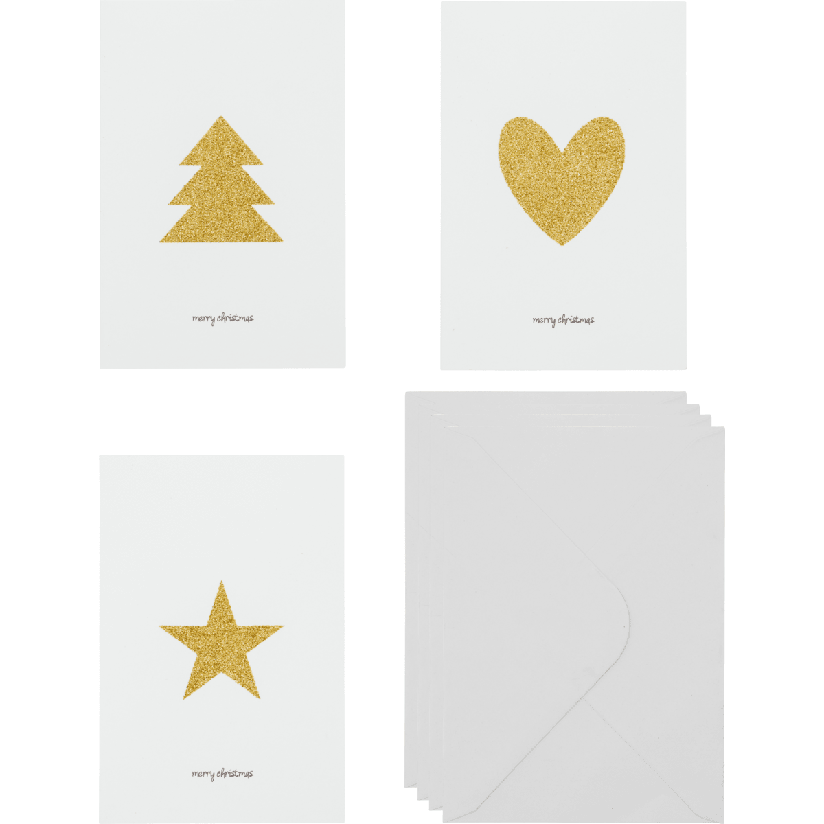 House Doctor Postkarte GLITTER weiß,gold 6er Set | 16,5x11,5cm - Sir Henrys