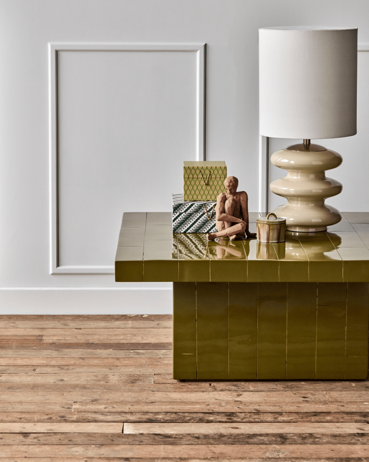 House Doctor Sofatisch BRICK grün | 100x100x44cm - Sir Henrys