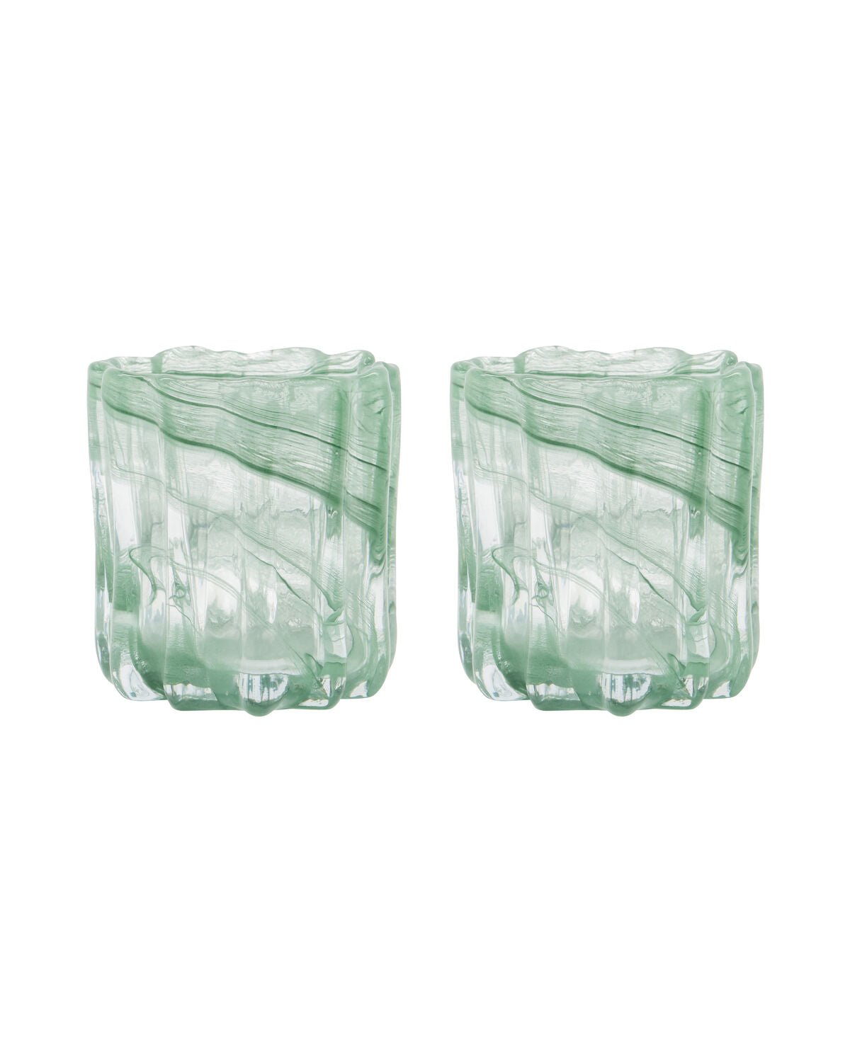 House Doctor Teelichthalter CURL grün 2er Set | 8x11,5cm - Sir Henrys