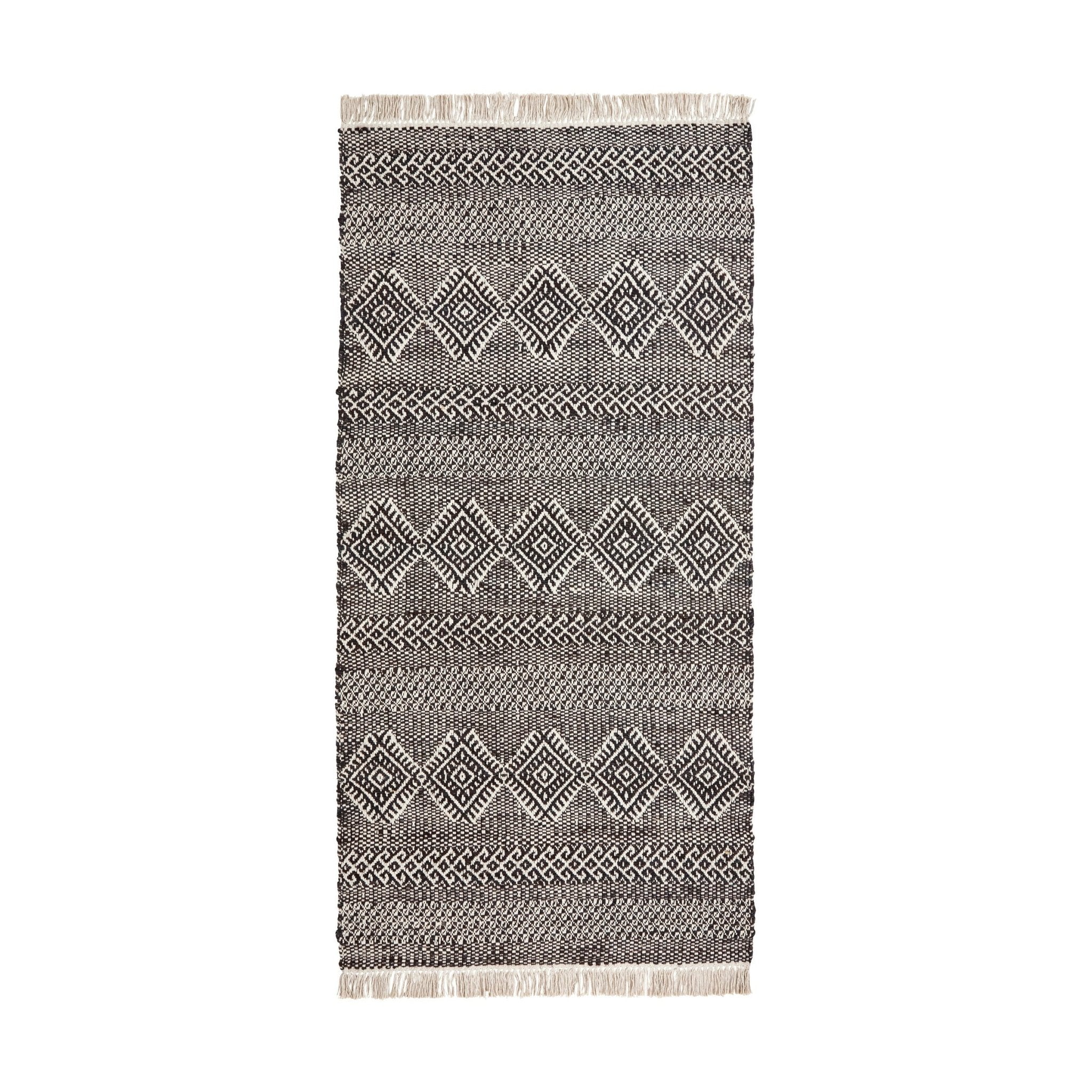 House Doctor Teppich ETHNIC schwarz natur | 200x90cm - Sir Henrys