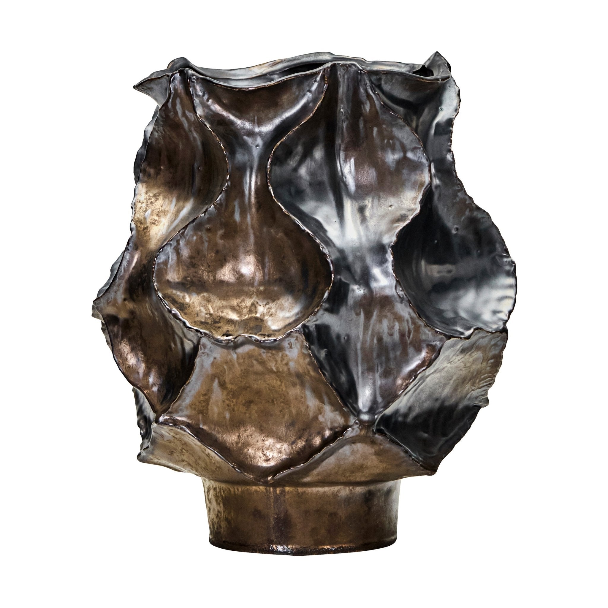 House Doctor Vase WAVES antik metall | 30x29,5x34cm - Sir Henrys