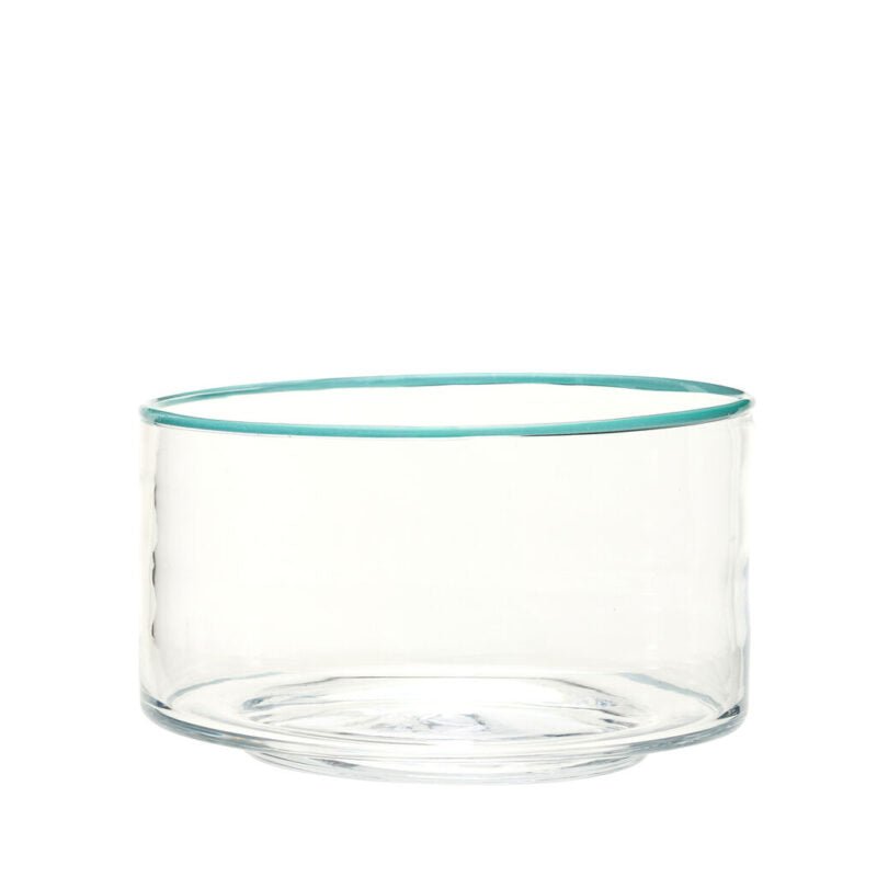 Hübsch Schale CLEA LARGE Glas klar türkis | Ø30x18cm - Sir Henrys