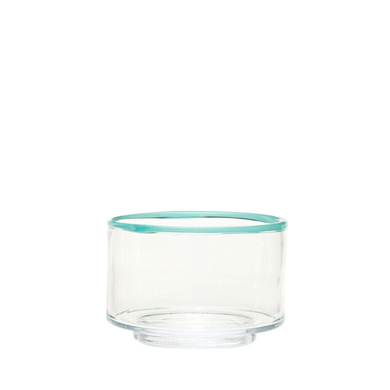 Hübsch Schale CLEA MEDIUM Glas klar türkis | Ø20x14cm - Sir Henrys