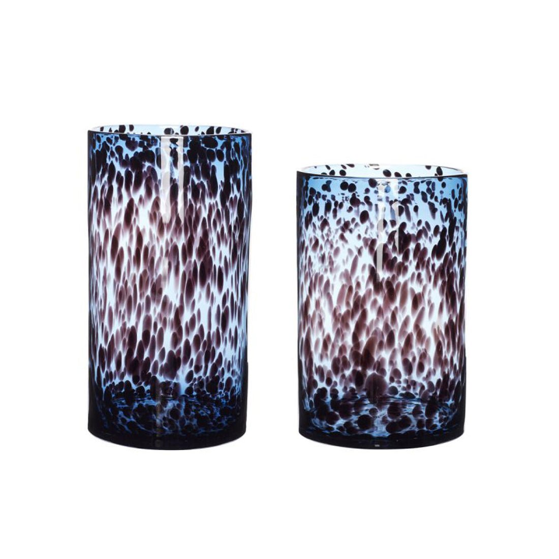 Hübsch Vase LEO blau burgundy 2er Set | Ø 20x37 cm - Sir Henrys