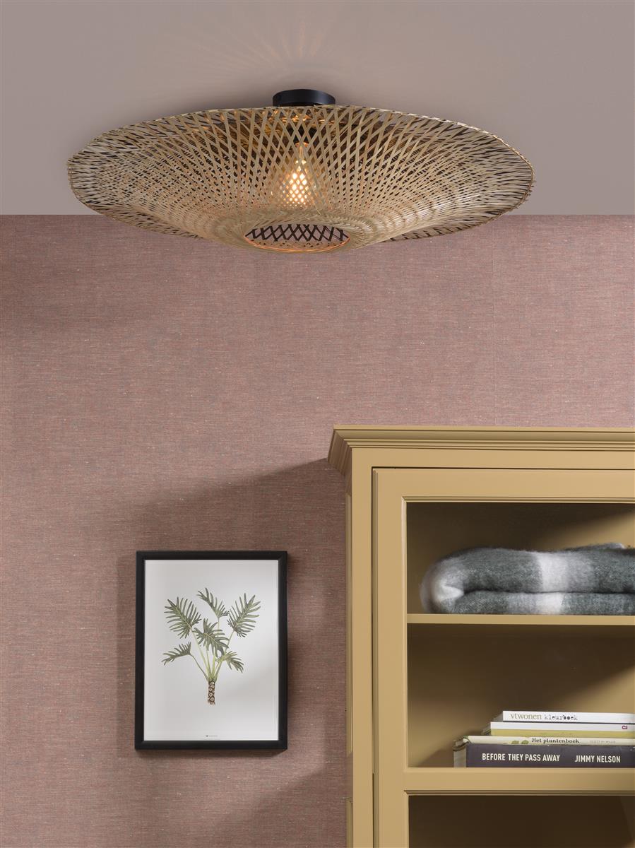 Good&Mojo Deckenlampe KALIMANTAN natur schwarz | 87x87x22cm