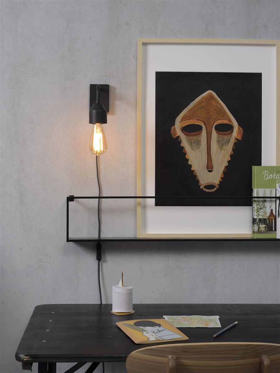 It's about RoMi Wandleuchte MADRID schwarz | 20x7x15cm