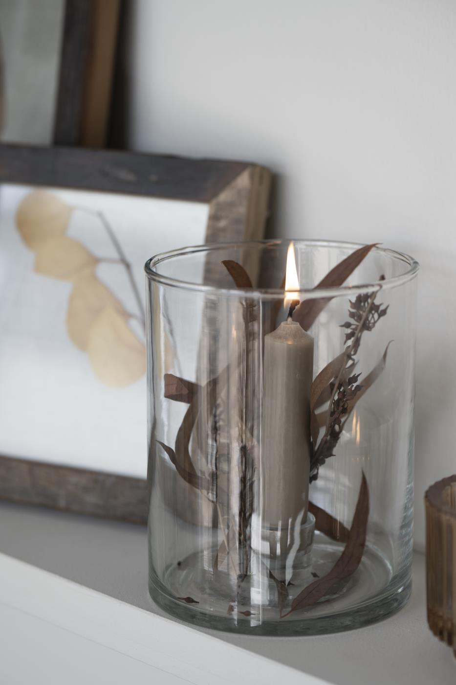 IB Laursen Windlicht GLAS Kerzenhalter fixiert für Stabkerze Ø2,2cm | Ø12x15cm - Sir Henrys