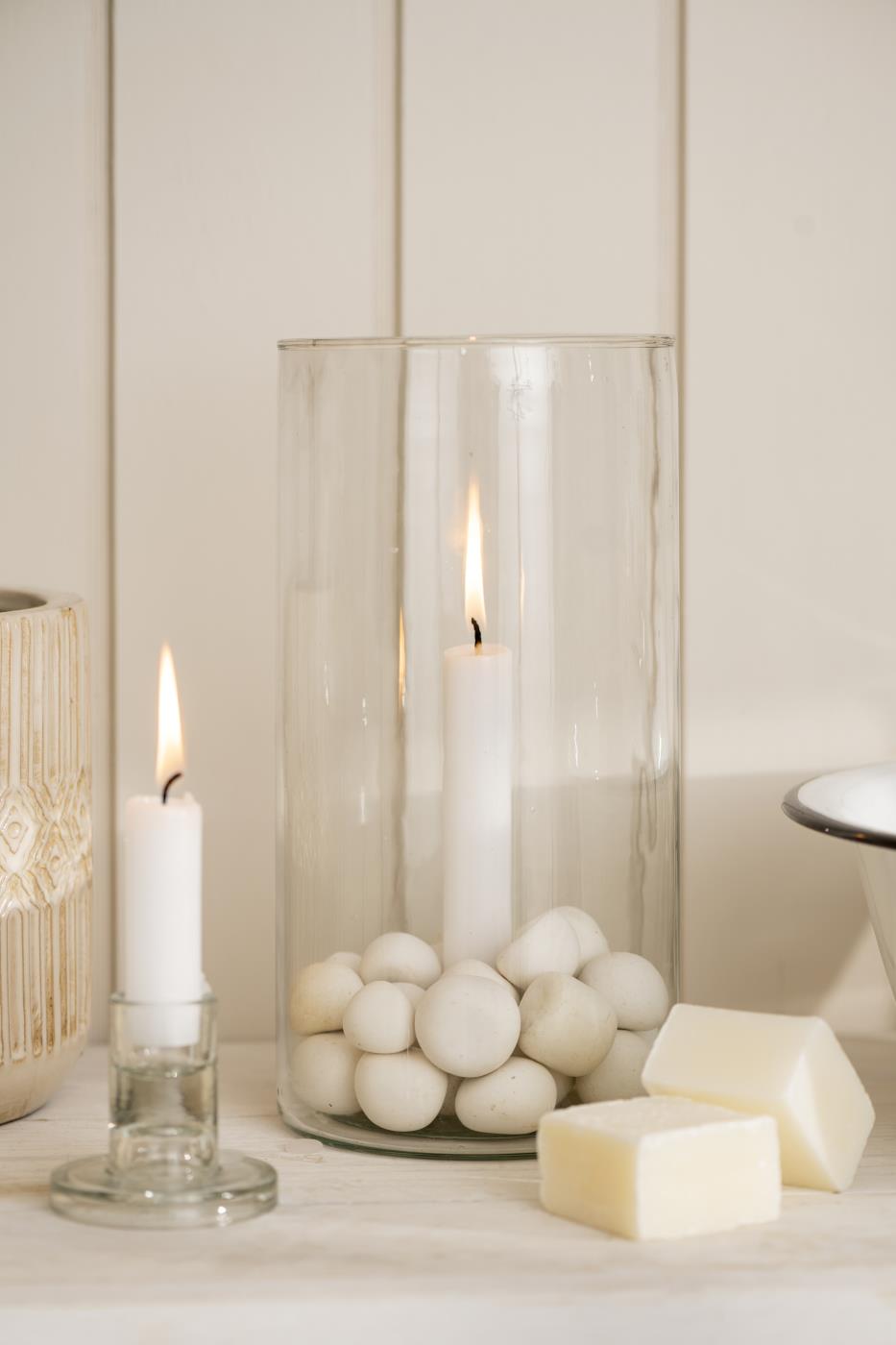 IB Laursen Windlicht GLAS Kerzenhalter fixiert für Stabkerze Ø2,2cm | Ø13x25cm - Sir Henrys