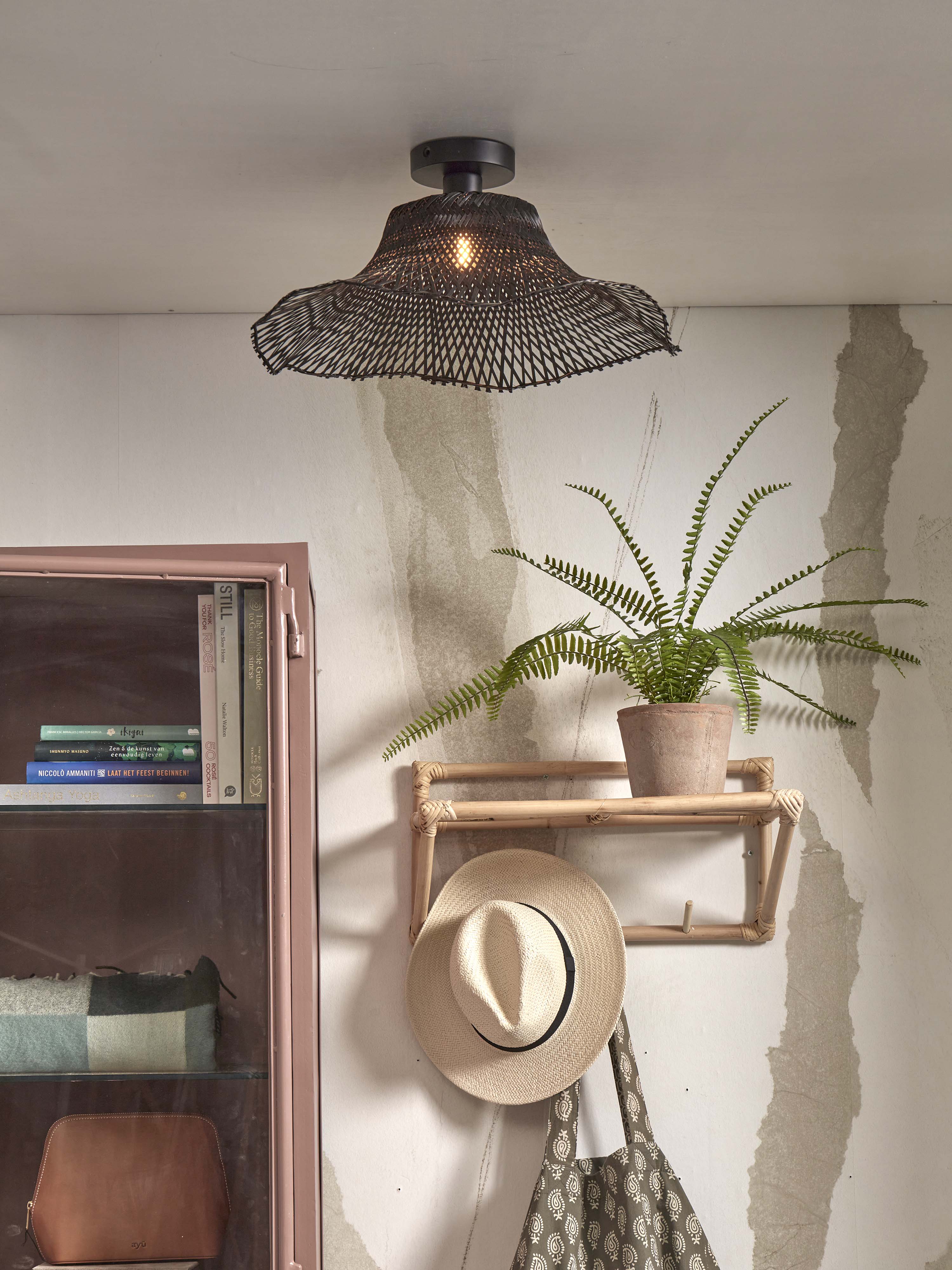 Good&Mojo Deckenlampe IBIZA schwarz | 50x50x15cm