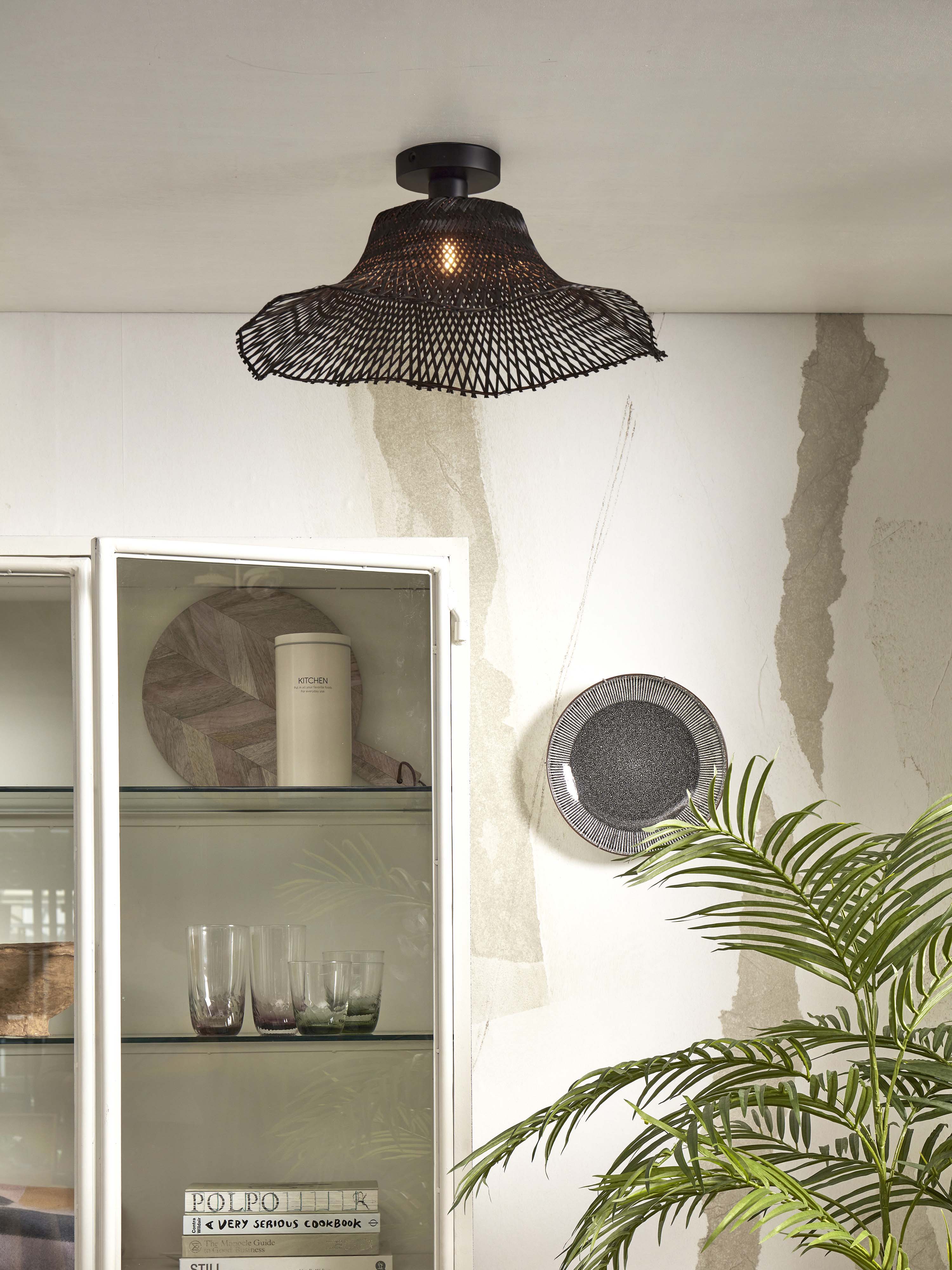 Good&Mojo Deckenlampe IBIZA schwarz | 50x50x15cm