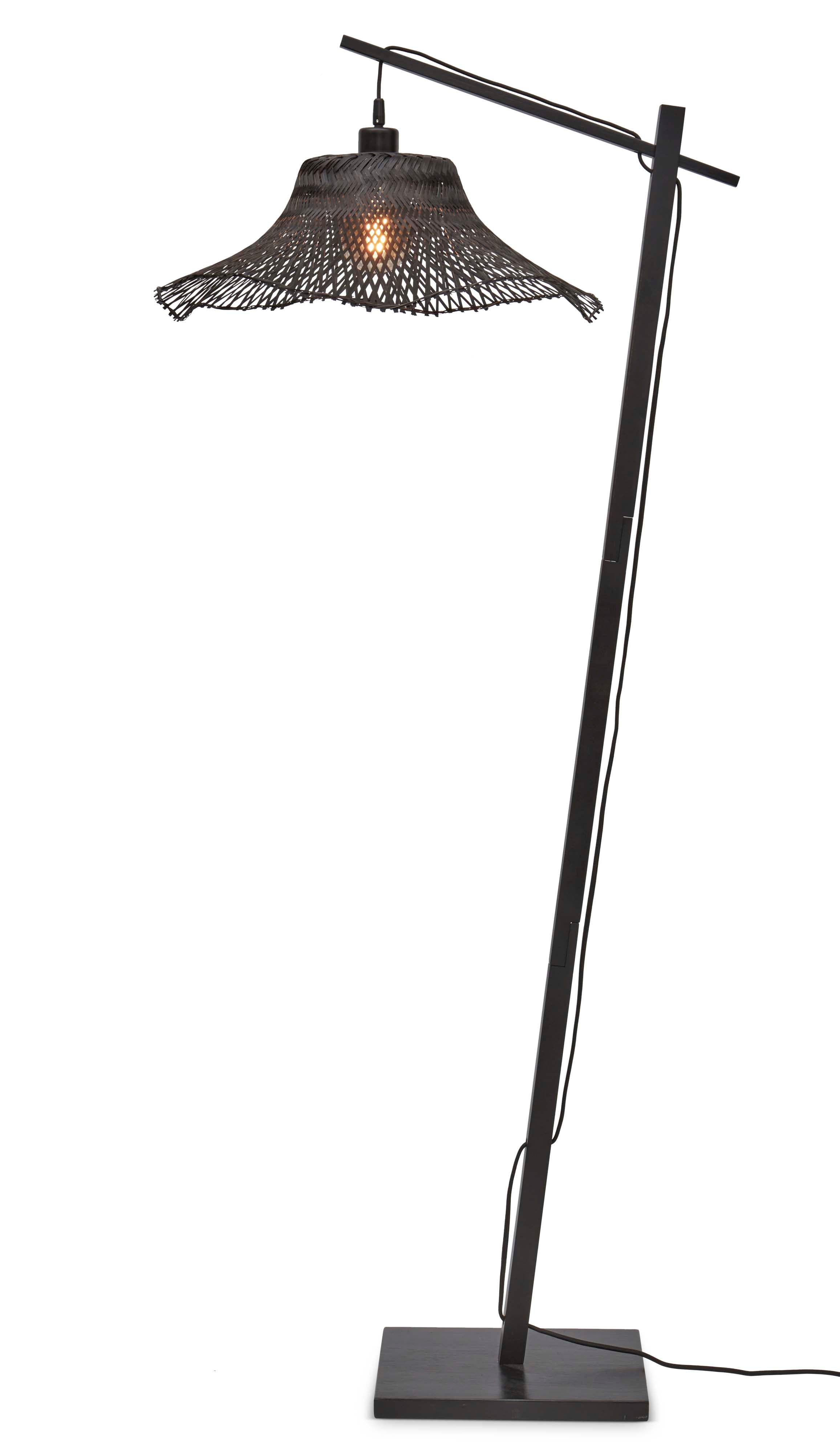 Good&Mojo Stehlampe IBIZA schwarz | 77x50x150cm