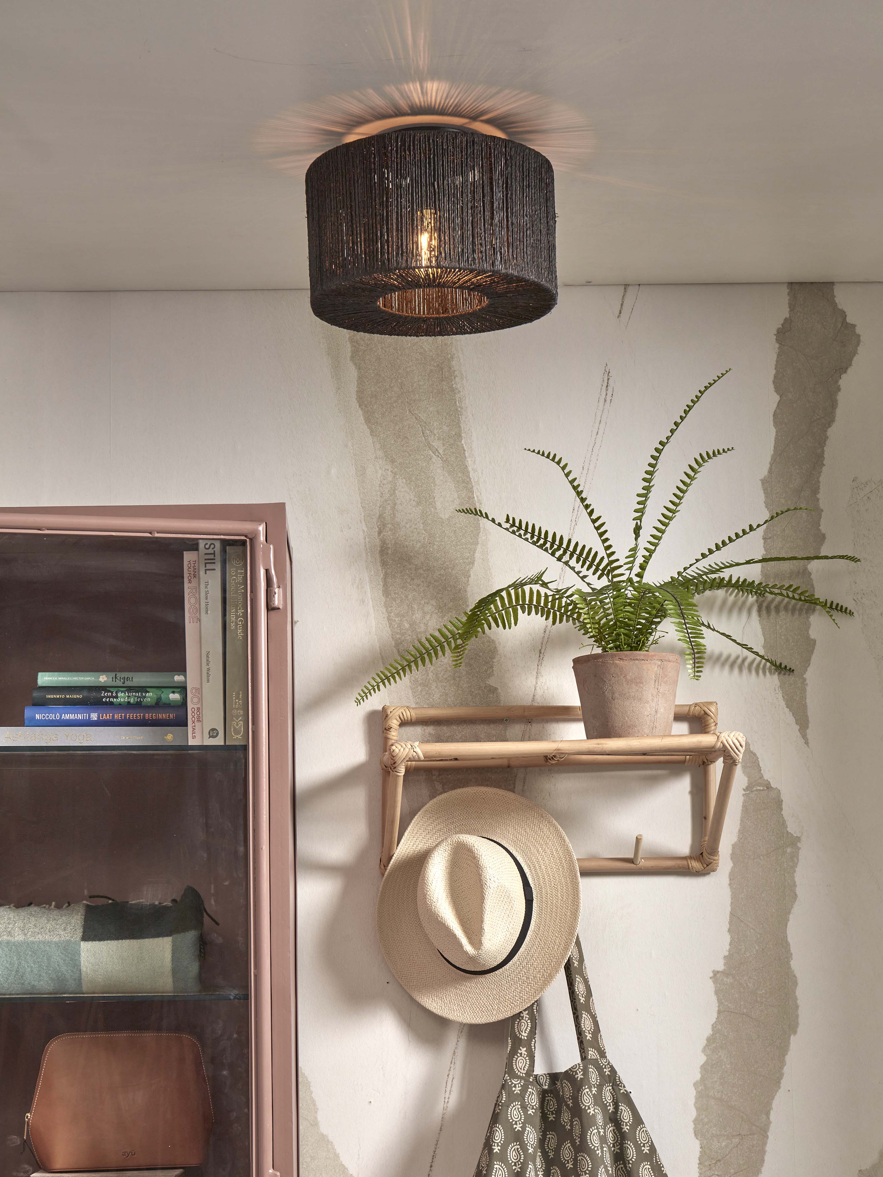 Good&Mojo Deckenlampe IGUAZU schwarz | 30x30x16cm