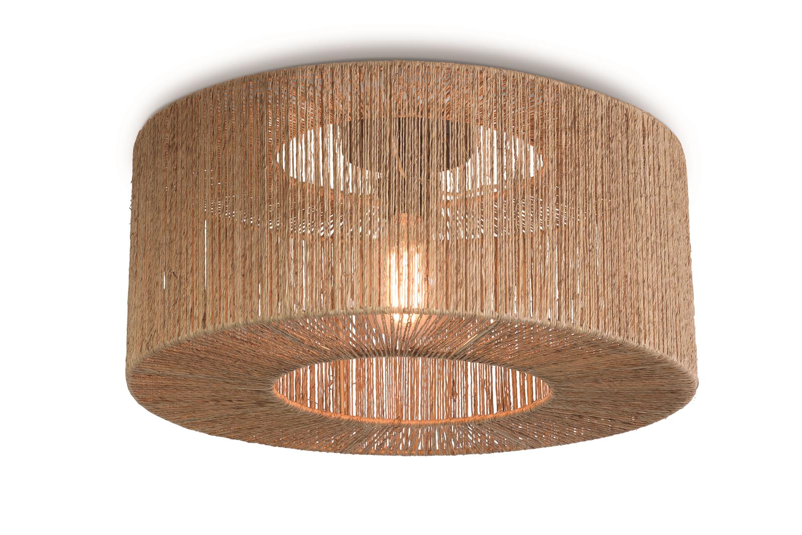 Good&Mojo Deckenlampe IGUAZU natur schwarz | 50x50x22cm