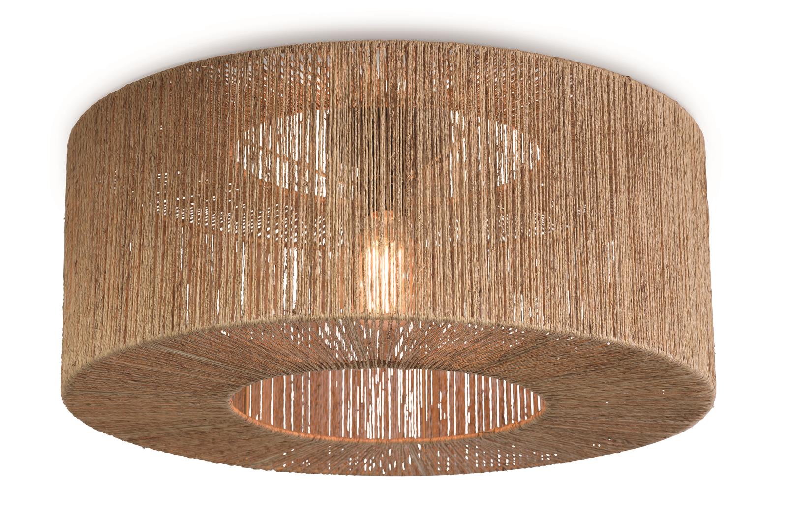 Good&Mojo Deckenlampe IGUAZU natur schwarz | 60x60x25cm