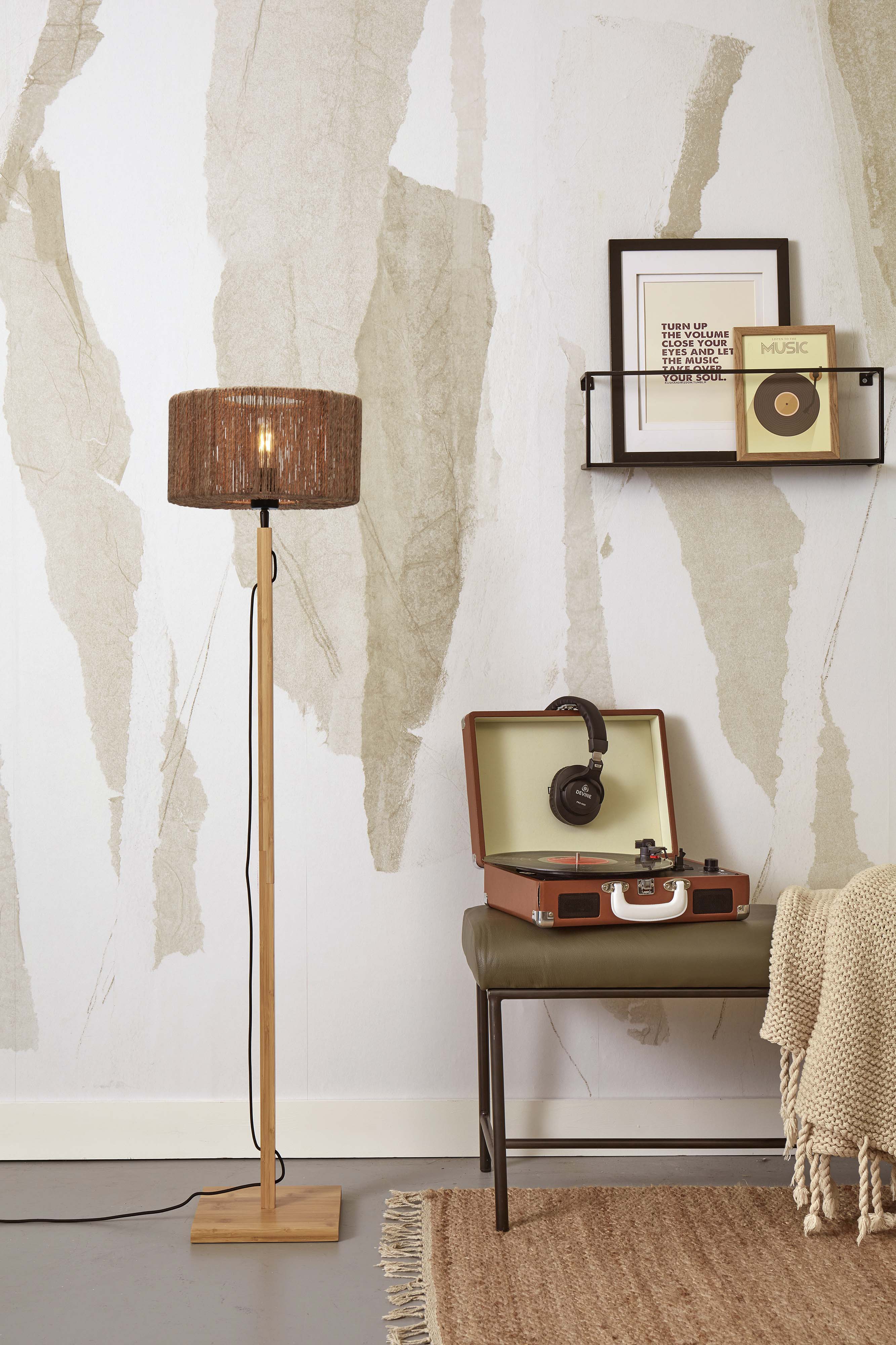 Good&Mojo Stehlampe IGUAZU braun | 30x30x126cm