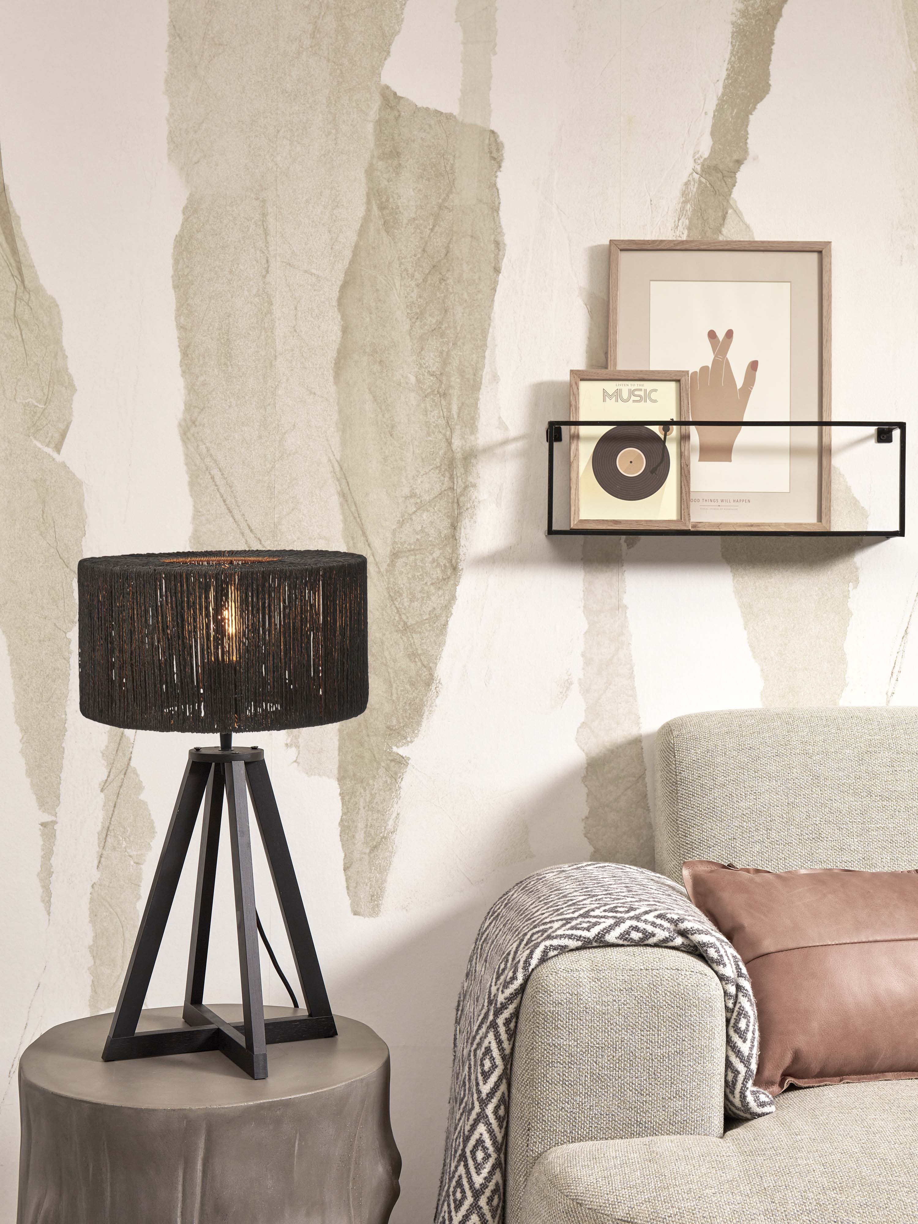 Good&Mojo Tischlampe IGUAZU schwarz | 30x30x51cm