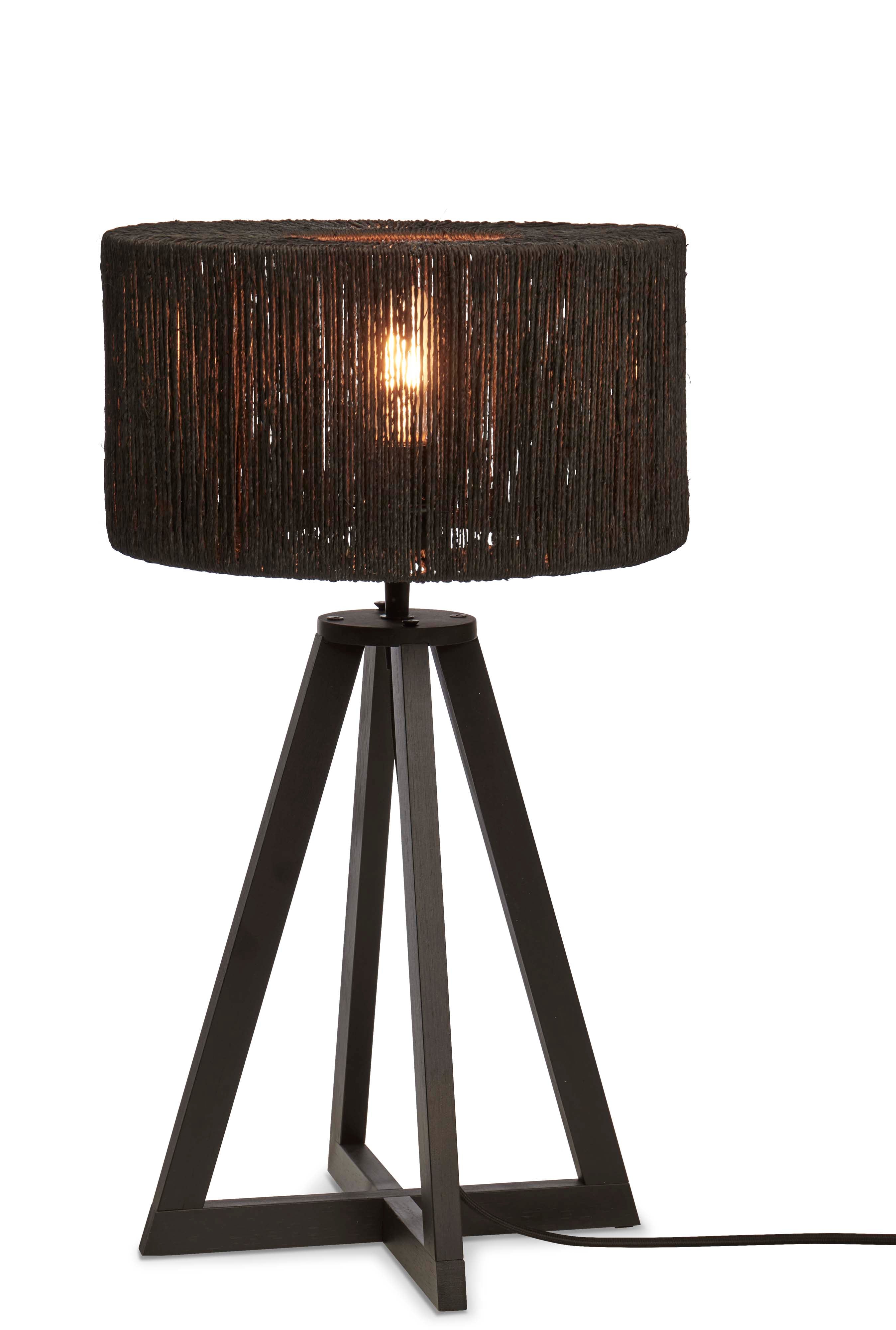 Good&Mojo Tischlampe IGUAZU schwarz | 30x30x51cm