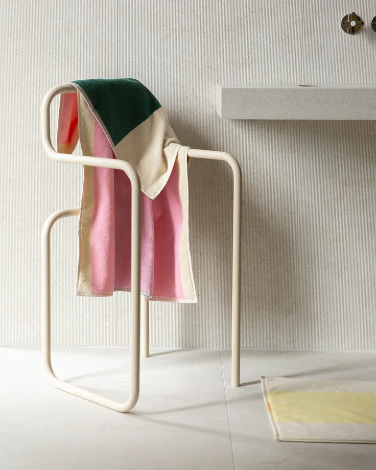 Suite702 Badetuch PINK DARK-GREEN gestreift | 70x140cm