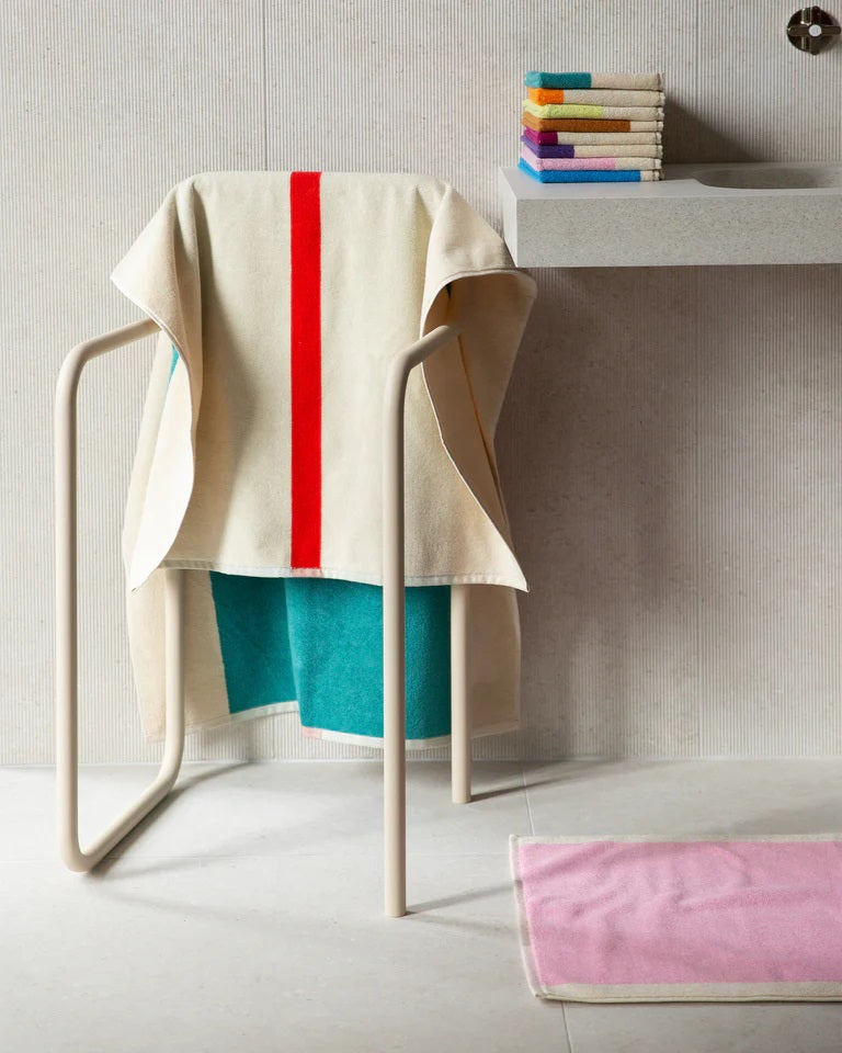 Suite702 Badetuch RED TURQUOISE gestreift | 70x140cm