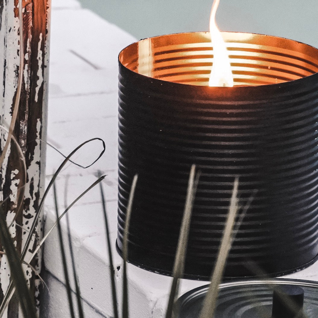 Living by Heart Outdoor Candle Kerze BLACK matt | Ø 10x15cm
