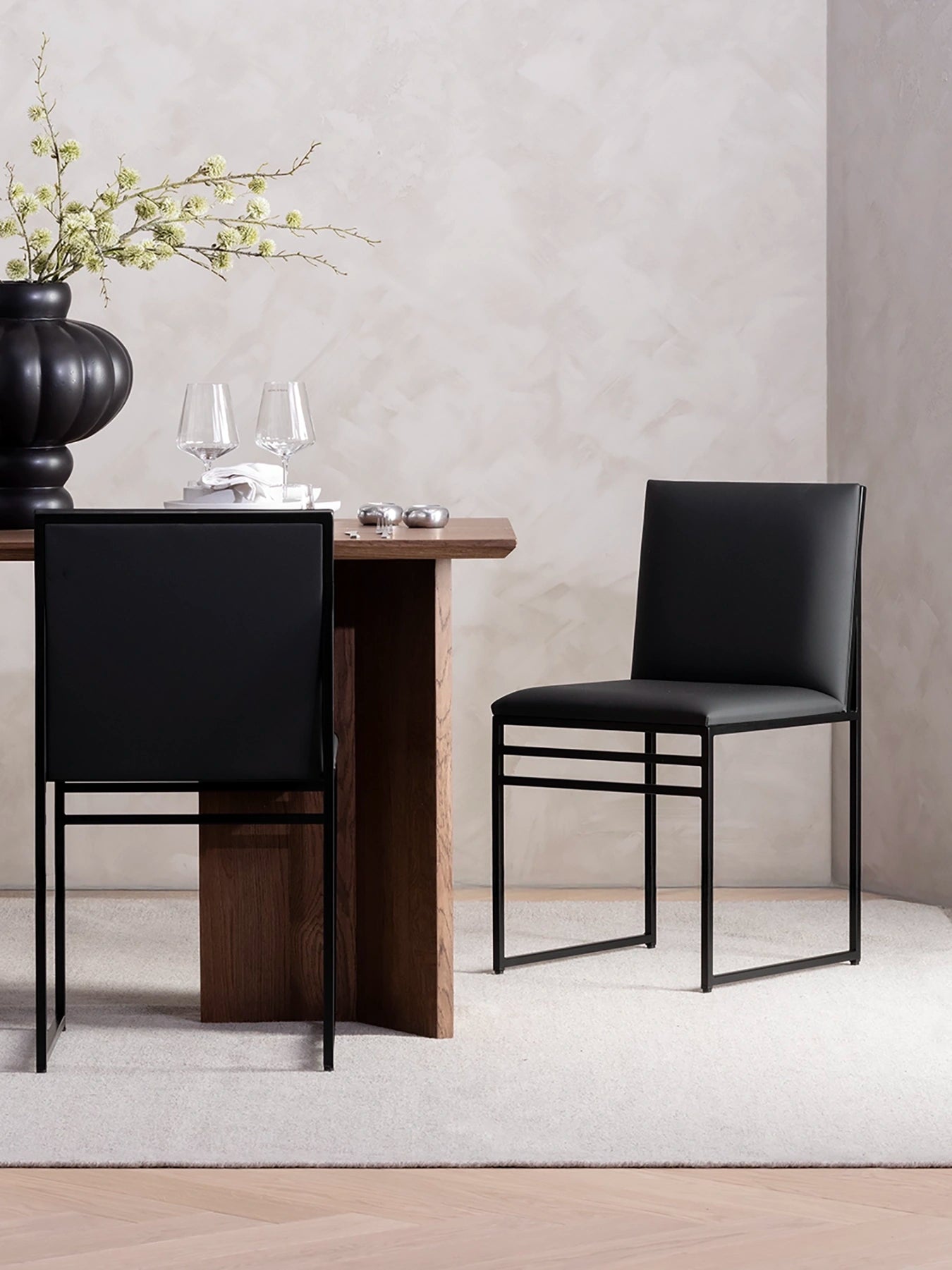 by Crea® Esszimmerstuhl ISABELL Leder Jade Black