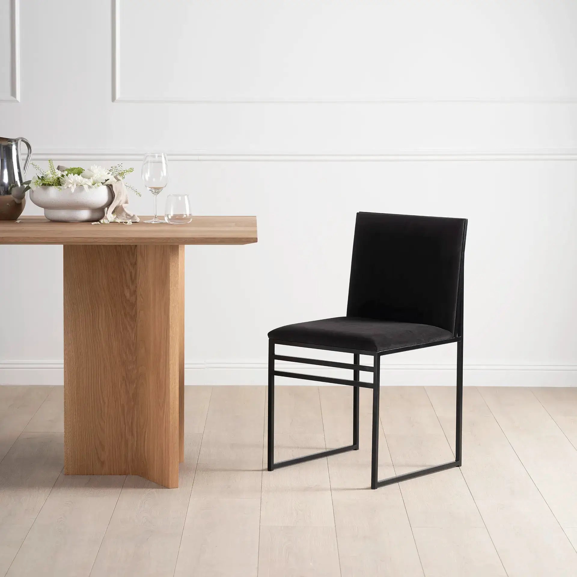 by Crea® Esszimmerstuhl ISABELL Samt Jade Black